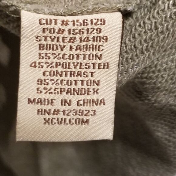 XCVI Large Hoodie Arlington Animal Print Olive Green Lightweight Grunge NEW - Picture 7 of 10